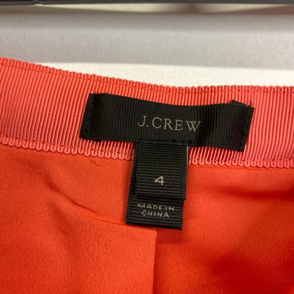 J Crew Woman's  Size 4 Orange Stitched  Pleated  Mini Skirt - Picture 3 of 5